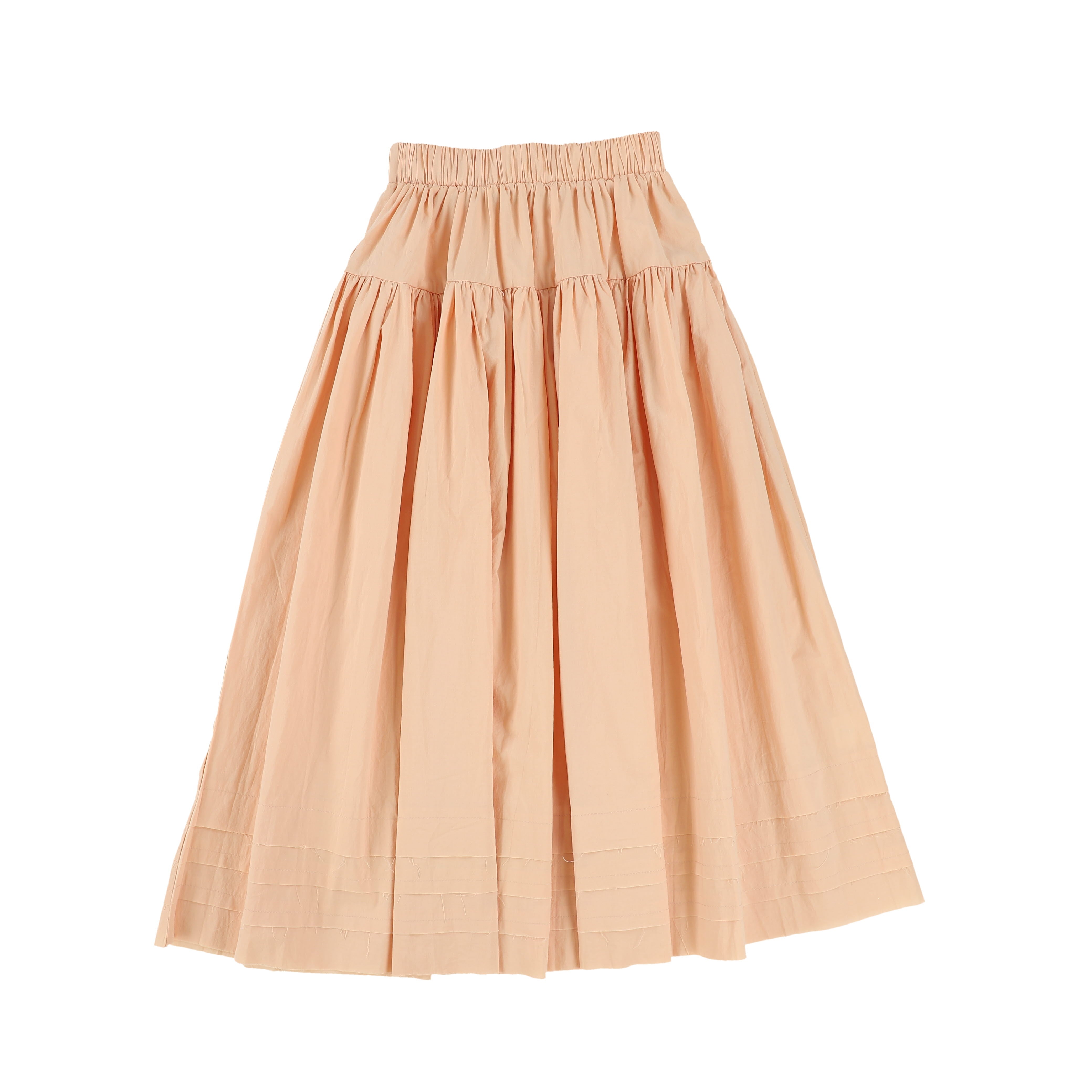 MALLORY AND MERLOT PEACH LAYERED FLARE SKIRT