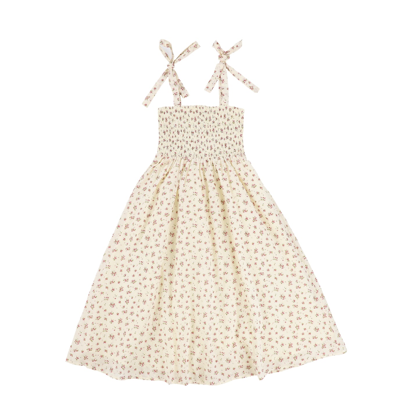 LILOU FLORAL SMOCKED BOW STRAP ROBE [Final Sale]