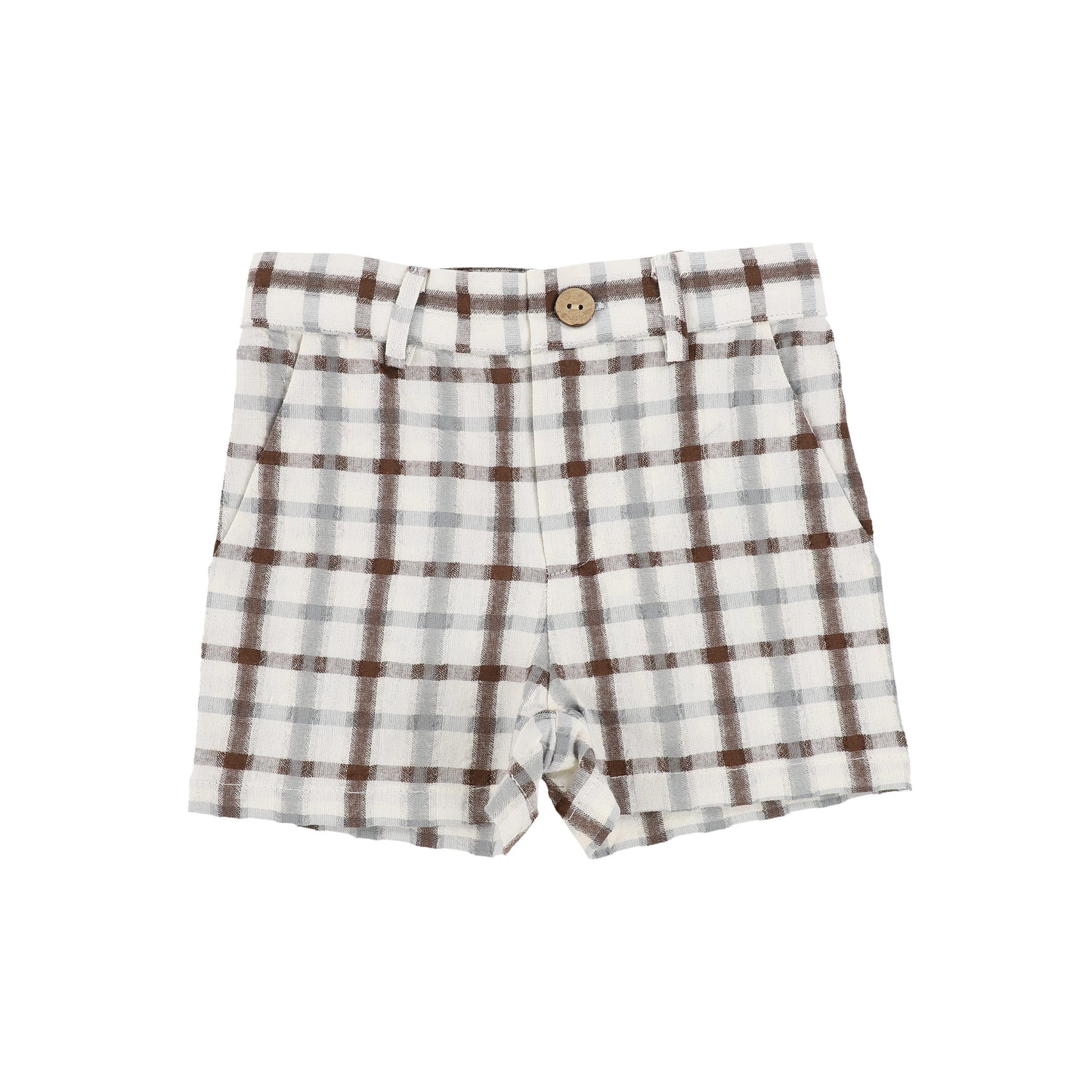 HARPER JAMES BROWN AND GREY PLAID SHORTS [Final Sale]