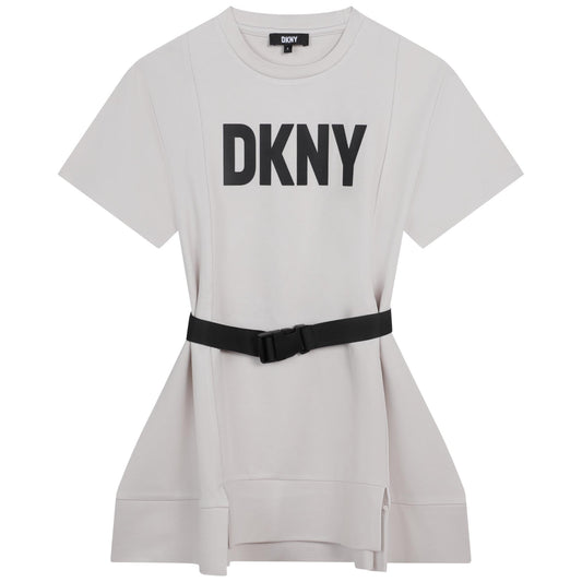 DKNY STONE LOGO PRINT BUCKLE DRESS [Final Sale]