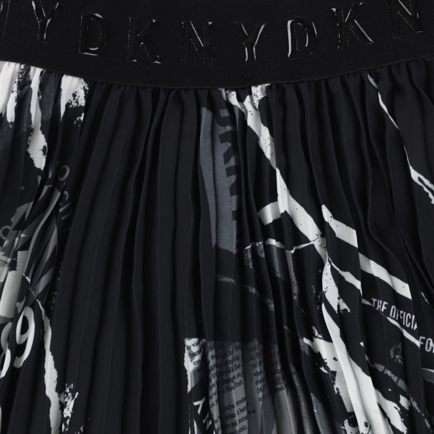 DKNY Black Print Pleated Skirt [Final Sale]
