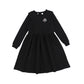 Bamboo Black Embroidered Crest Sweater Dress [Final Sale]