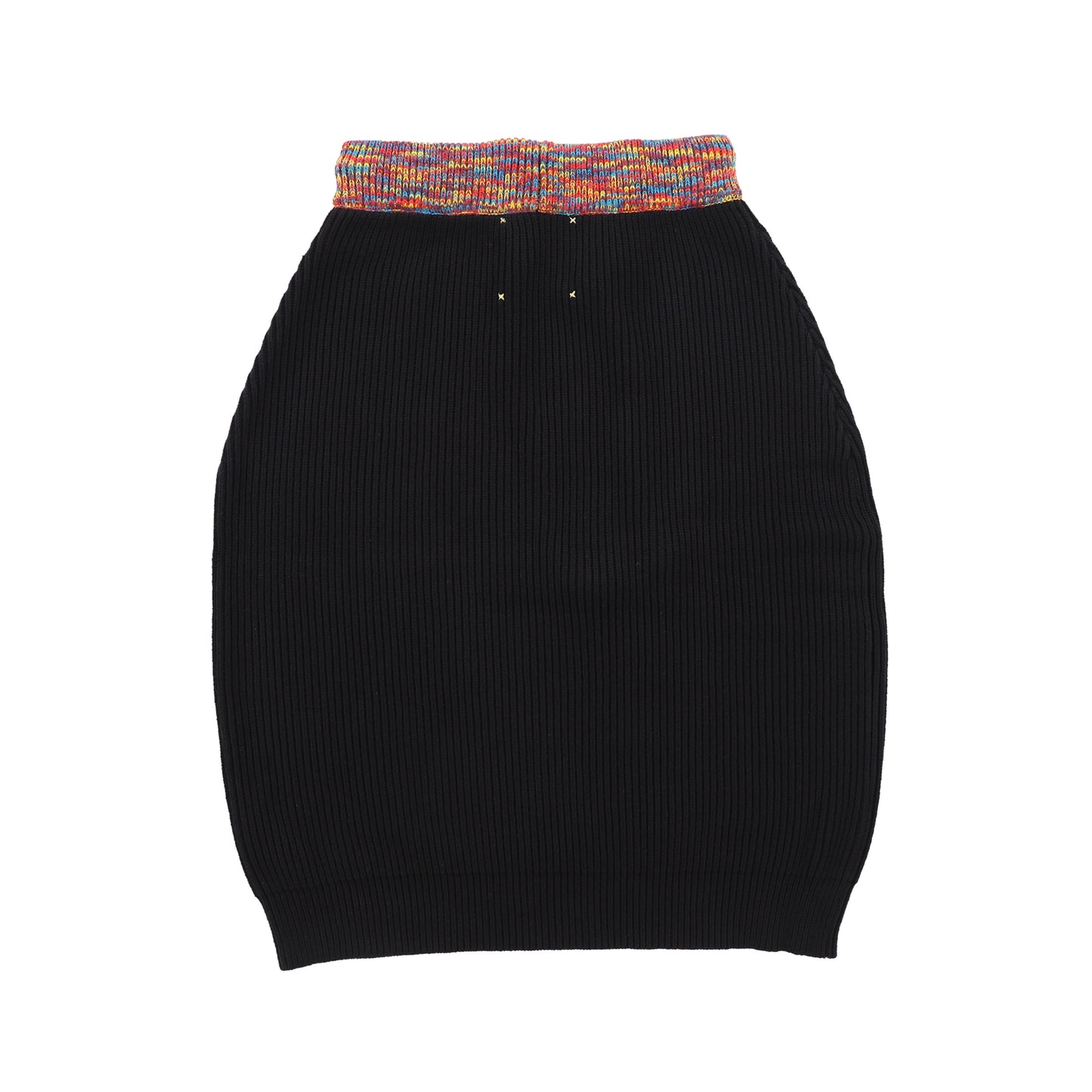 Hey Kid Black Multicolor Trim Embroidered Knit Skirt [Final Sale]