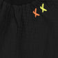 Hey Kid Black Quilted Embroidered Flare Skirt [Final Sale]