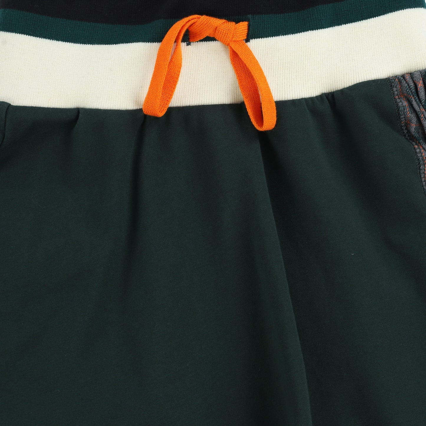 Hey Kid Forest Green Plaid Asymmetrical Varsity Skirt [Final Sale]