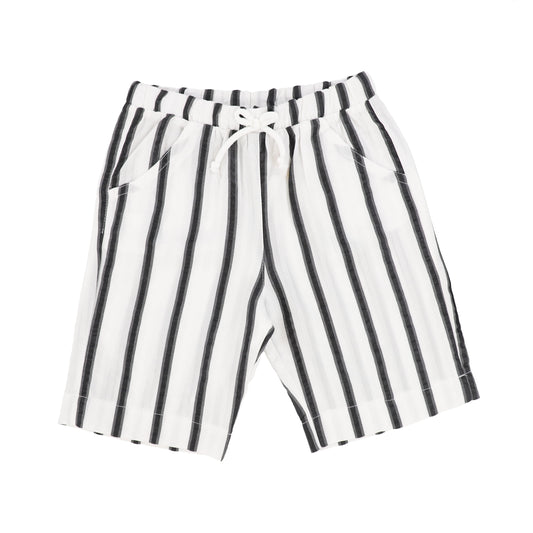 Yell Oh Stripe Black White Bermuda Shorts [Final Sale]