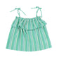 Yell Oh Green Striped Smocked Top [Final Sale]