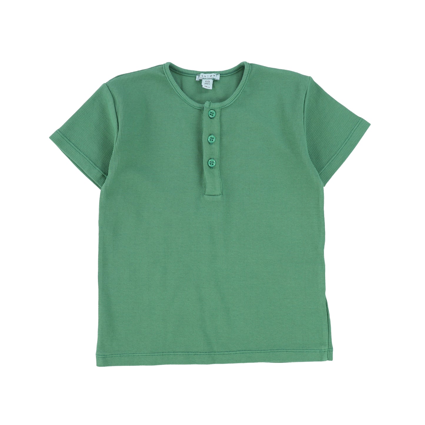 Yell Oh Green Ribbed Henley Tee [Final Sale]