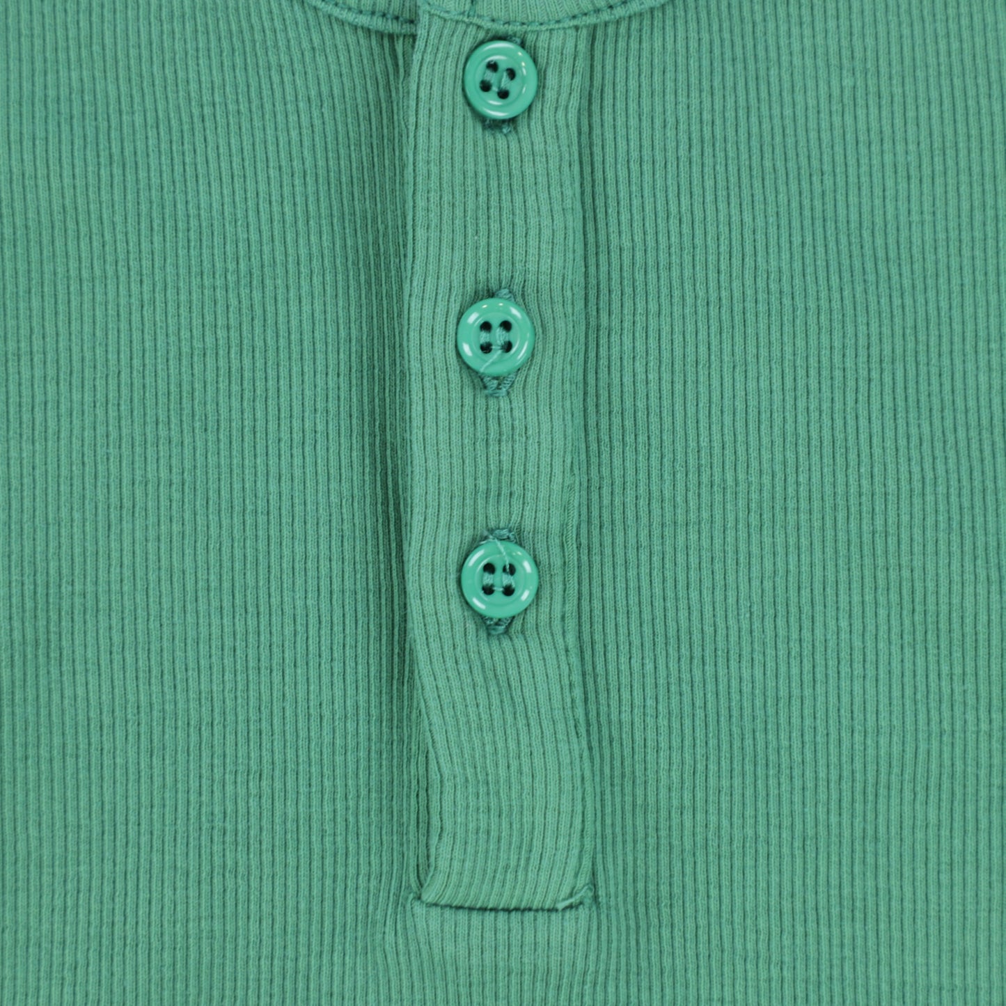 Yell Oh Green Ribbed Henley Tee [Final Sale]