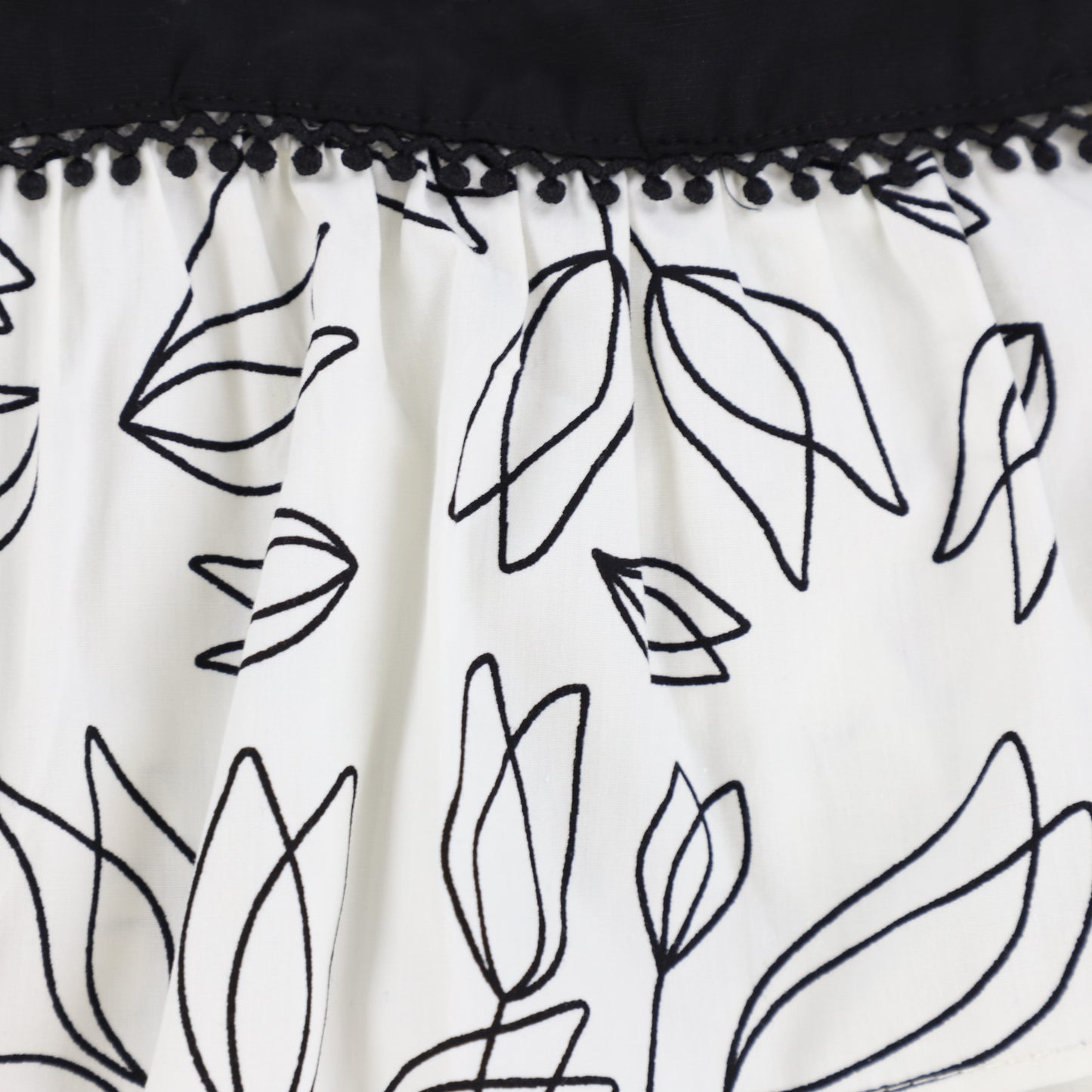 Yell Oh White Black Trim Abstract Print Layered Top [Final Sale]