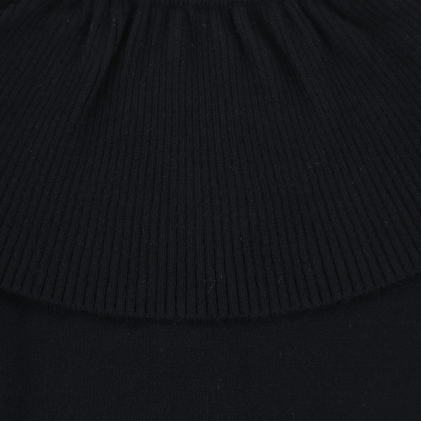 Mallory And Merlot Black Ribbed Ruffle Collared Sweater [Final Sale]