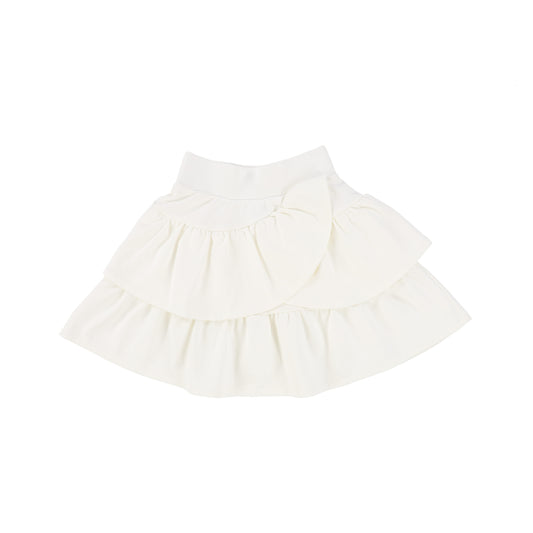 LITTLE PARNI IVORY MILANO SHORT RUFFLED SKIRT [Final Sale]