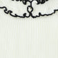 Lilou Ivory Black Trim Ruffle collared Knit Sweater [Final Sale]