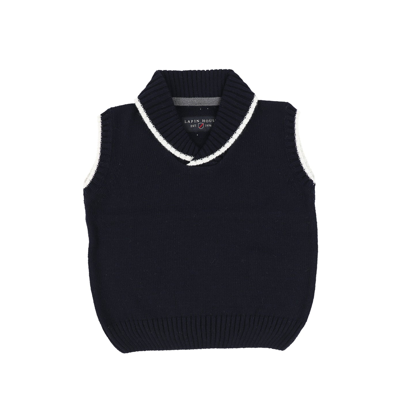 Lapin House Navy Collar Knit Vest [Final Sale]
