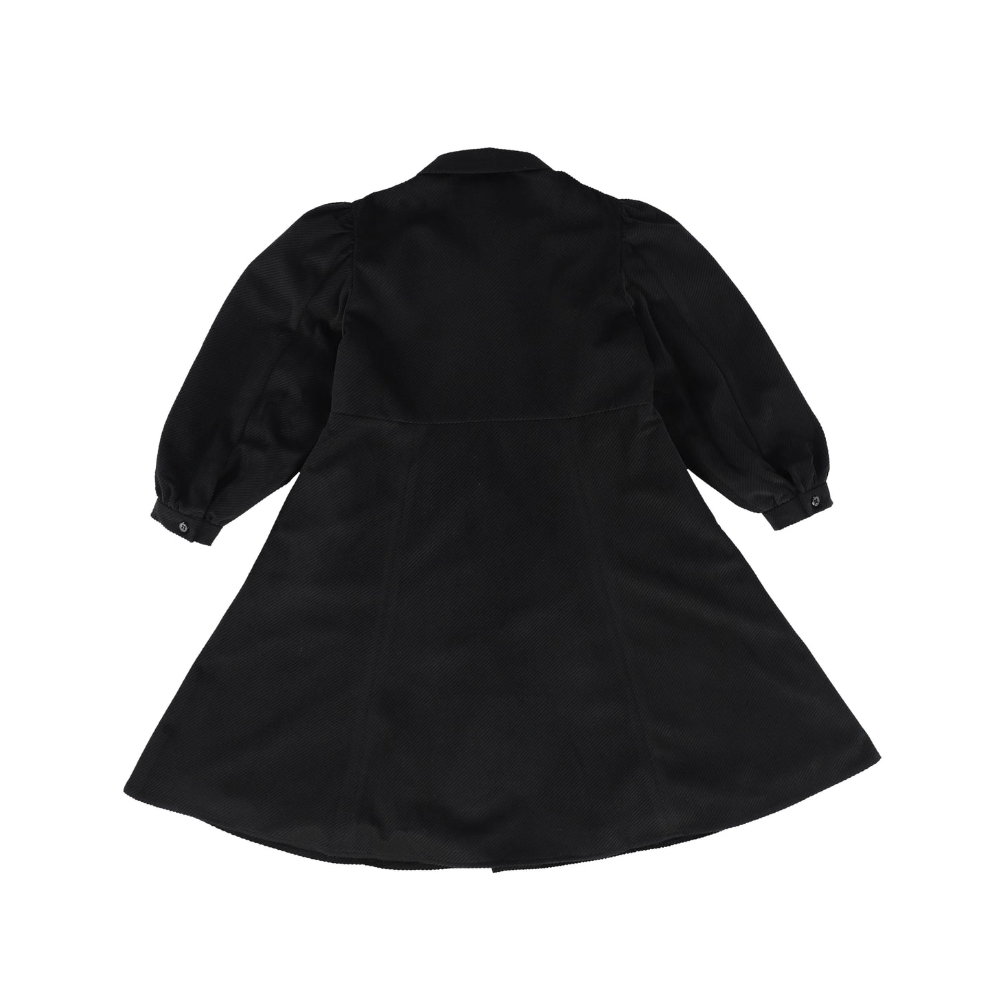 Ledum Black Velour Bow Detail Collared Dress [Final Sale]