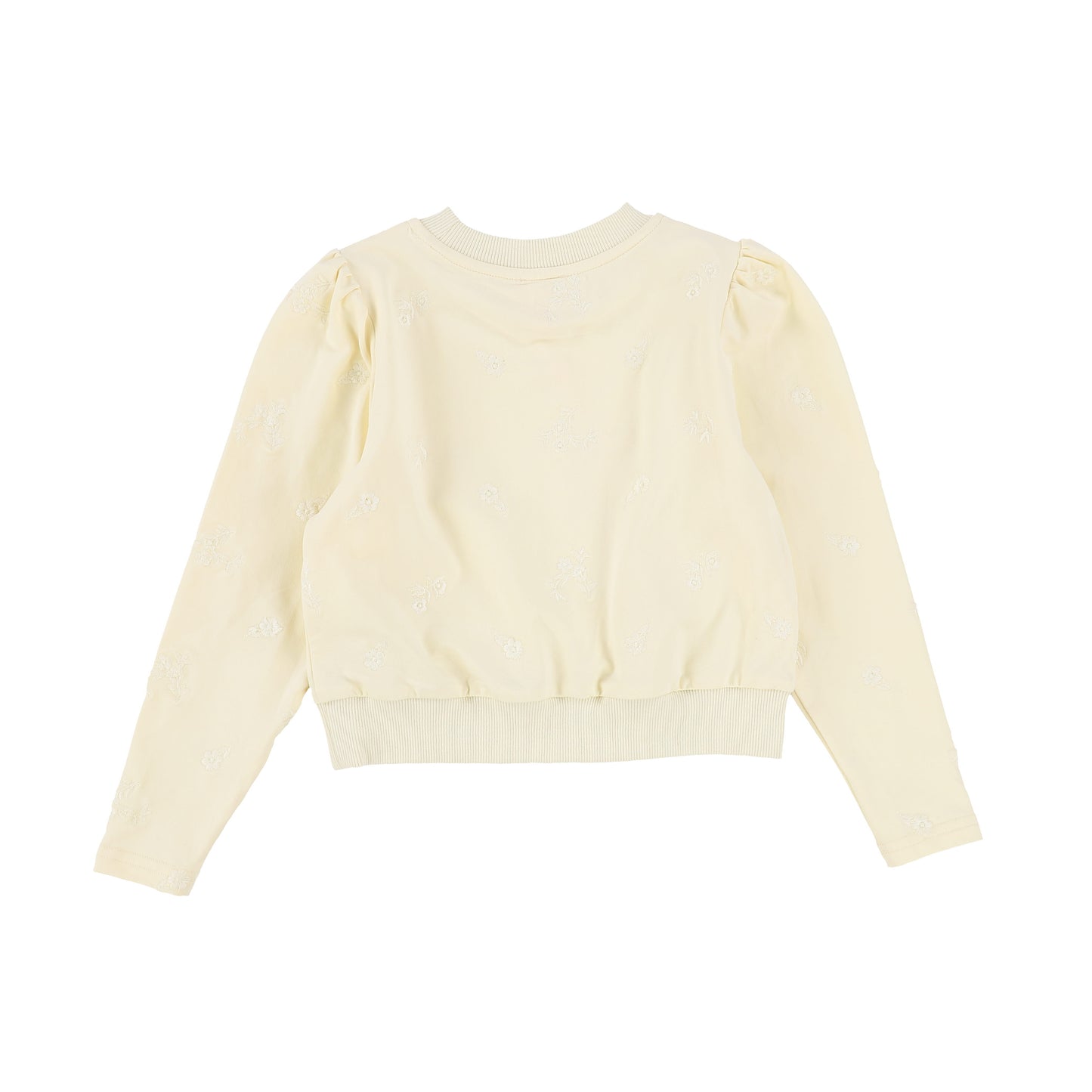 STEPH PASTEL YELLOW FLORAL EMBROIDERED SWEATSHIRT [Final Sale]