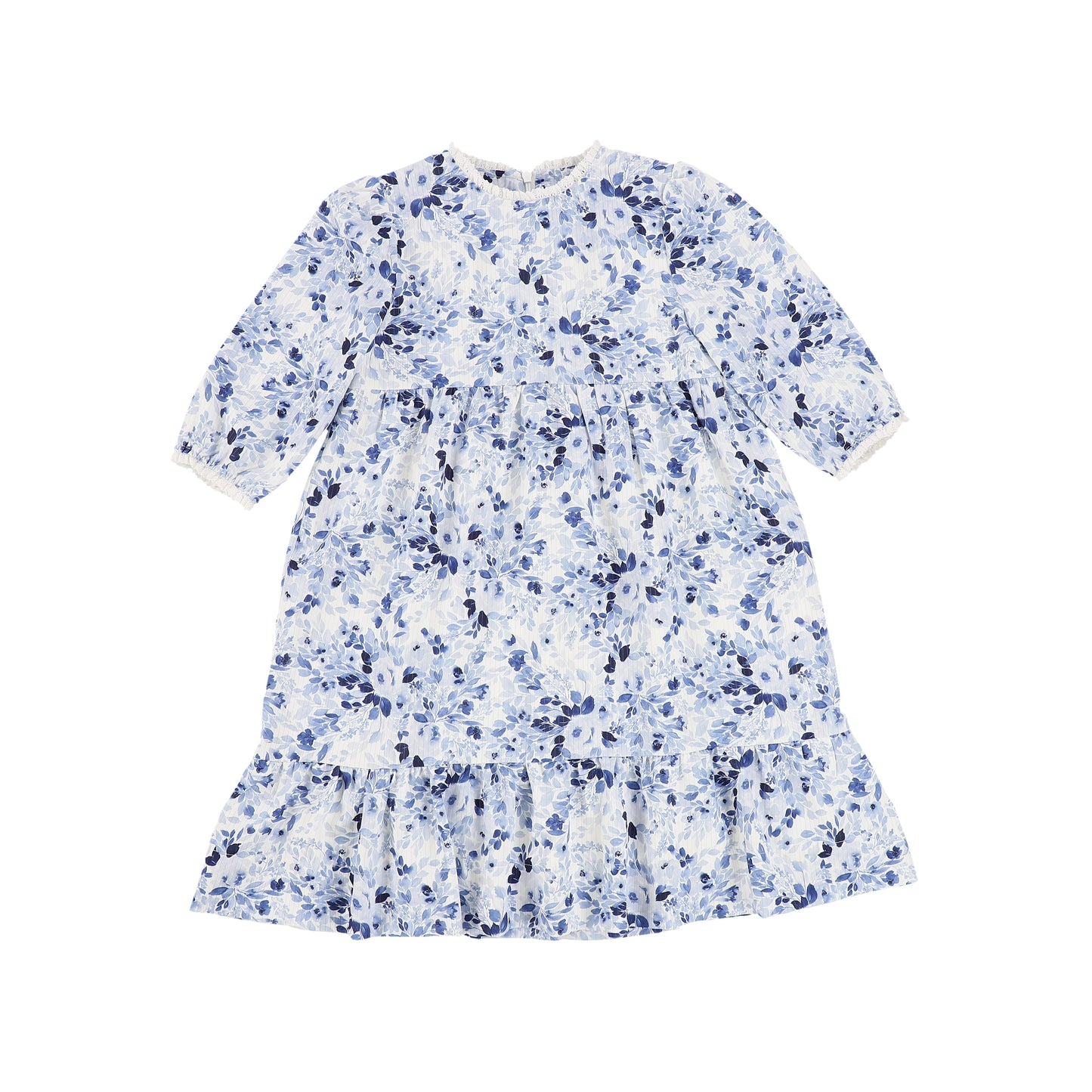 PAPILLON NAVY FLORAL TIERED DRESS [Final Sale]