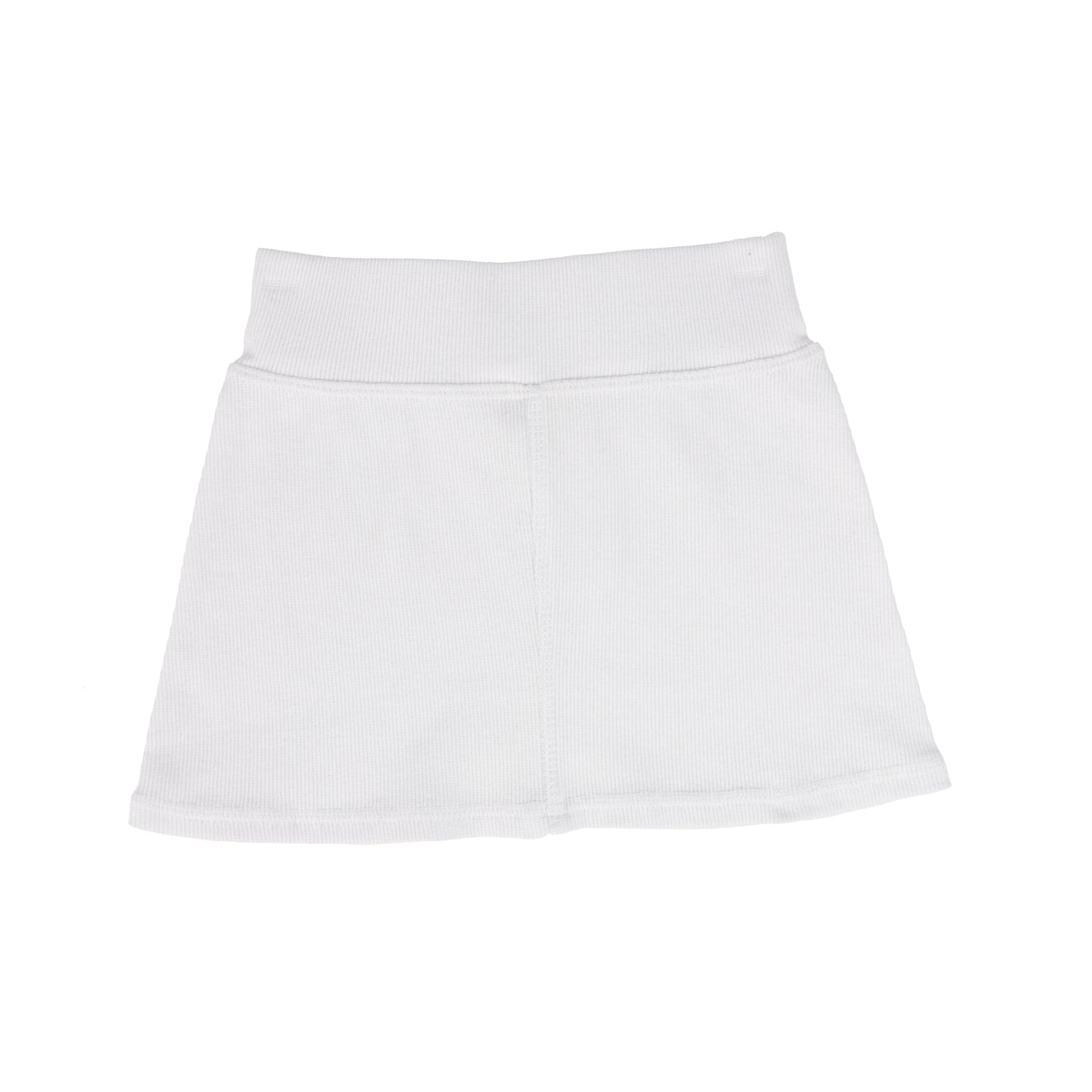 Lil Leggs Pure White Ribbed Skirt [Final Sale]