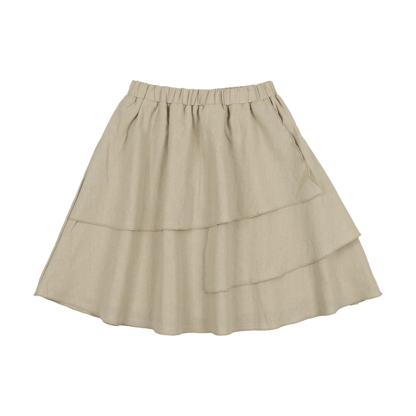 Analogie Light Green Layered Linen Skirt [Final Sale]