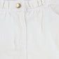 Vibe White Corduroy Gold Button Detail Pocket Skirt [Final Sale]