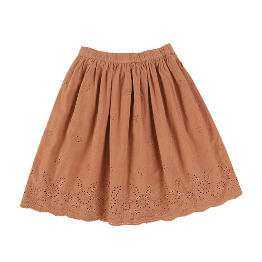 MarMar Peach Eyelet Flare Skirt [Final Sale]