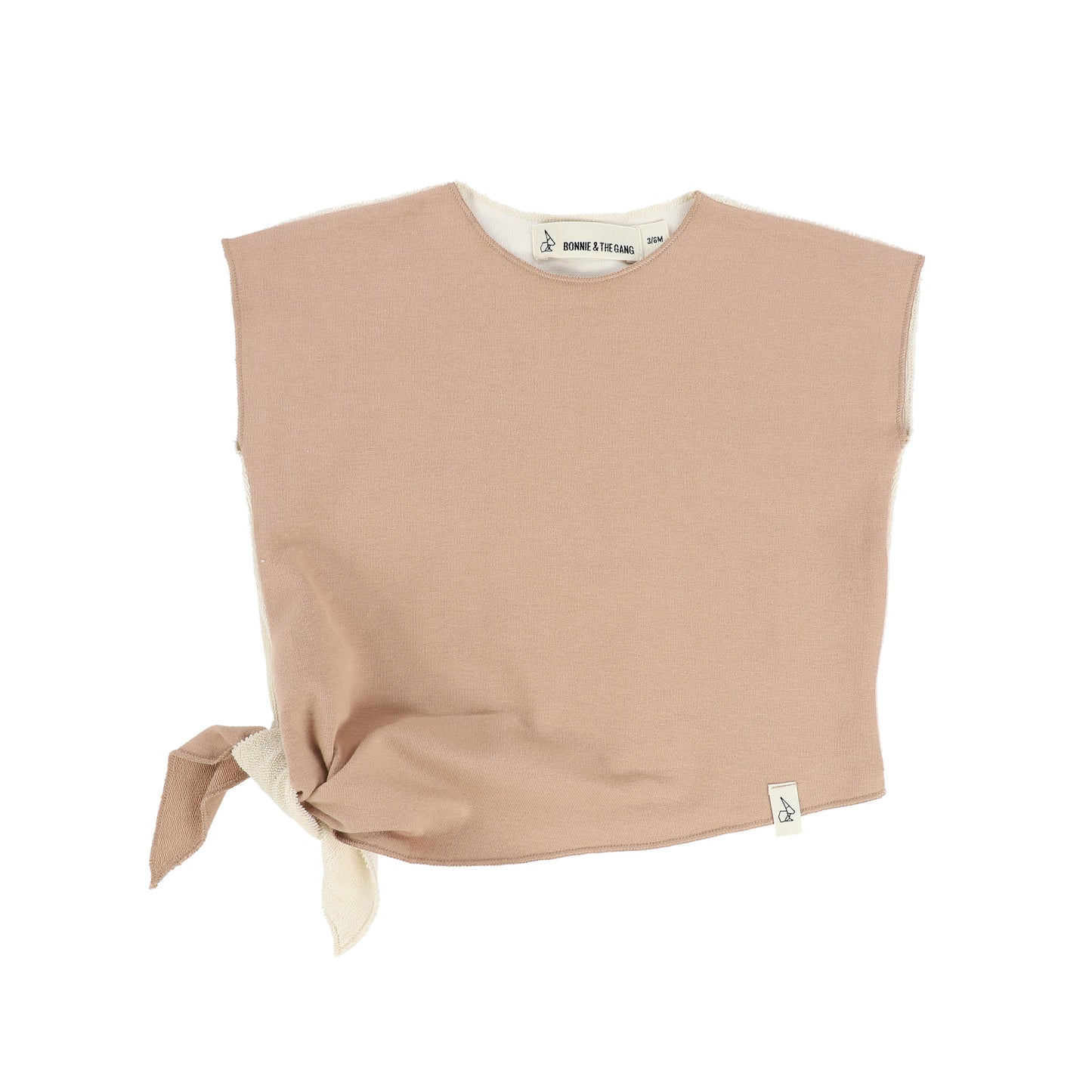 BONNIE AND THE GANG MOCHA/CREAM KNOTTED TEE [Final Sale]