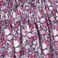 Mipounet Fuchsia Floral Puff Sleeve Ruffle Top [Final Sale]