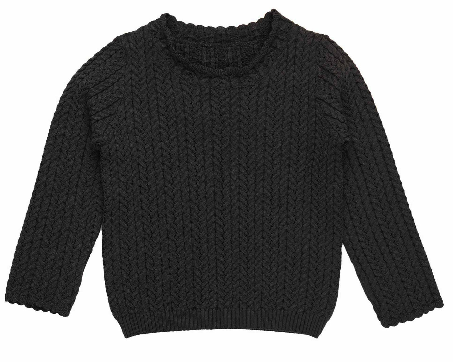 Noma Black Cable Pointelle Knit Sweater [Final Sale]