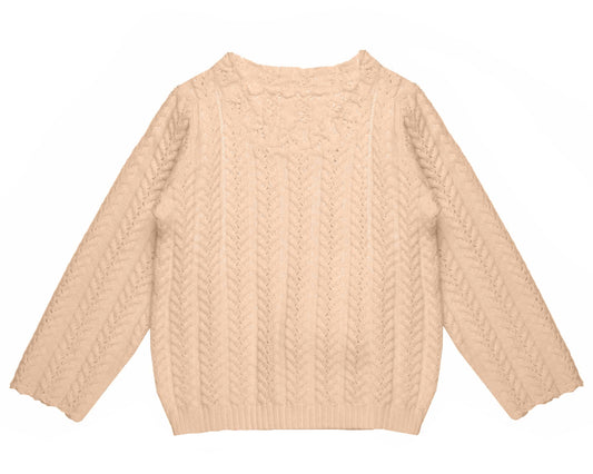 Noma Oatmeal Pointelle Knit Sweater [Final Sale]