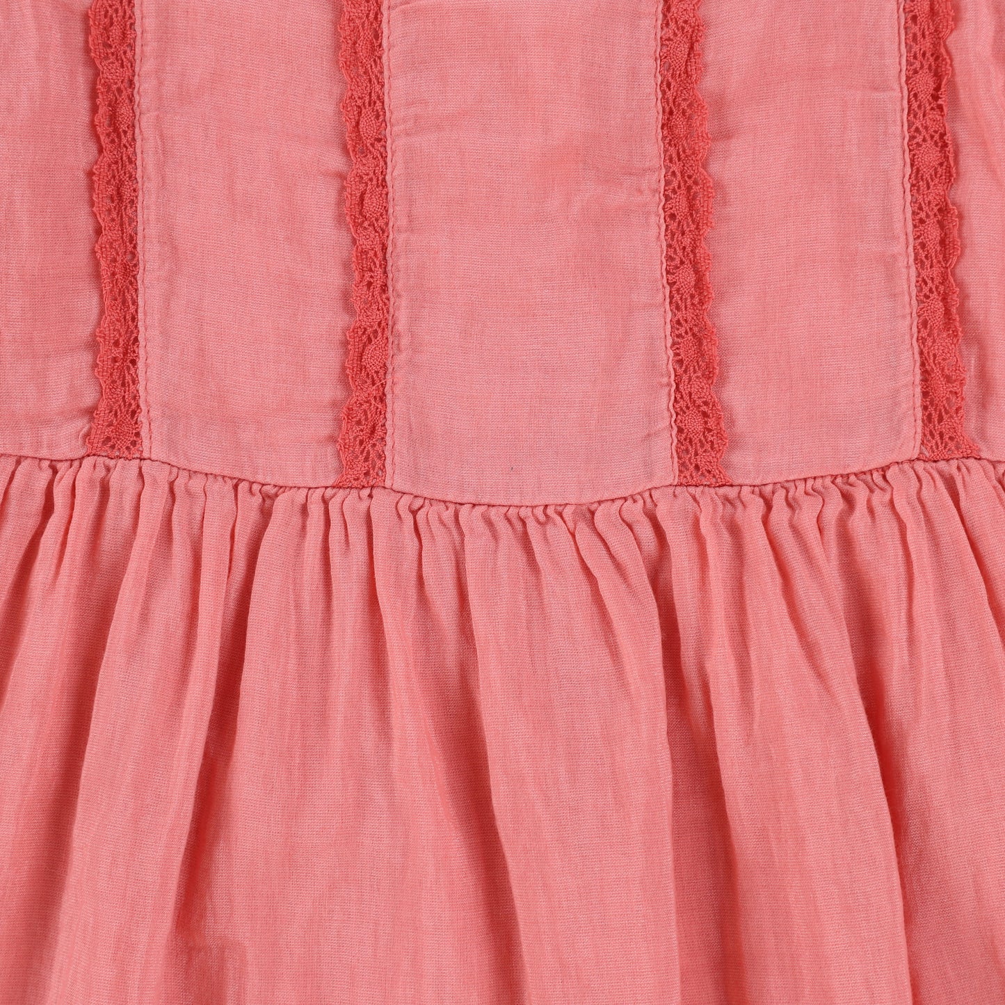 Zhoe & Tobiah Watermelon Lace Detail Ruffle Sleeve Dress [Final Sale]