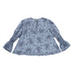 Noma Dusk Blue Floral Bell Sleeve Top [Final Sale]