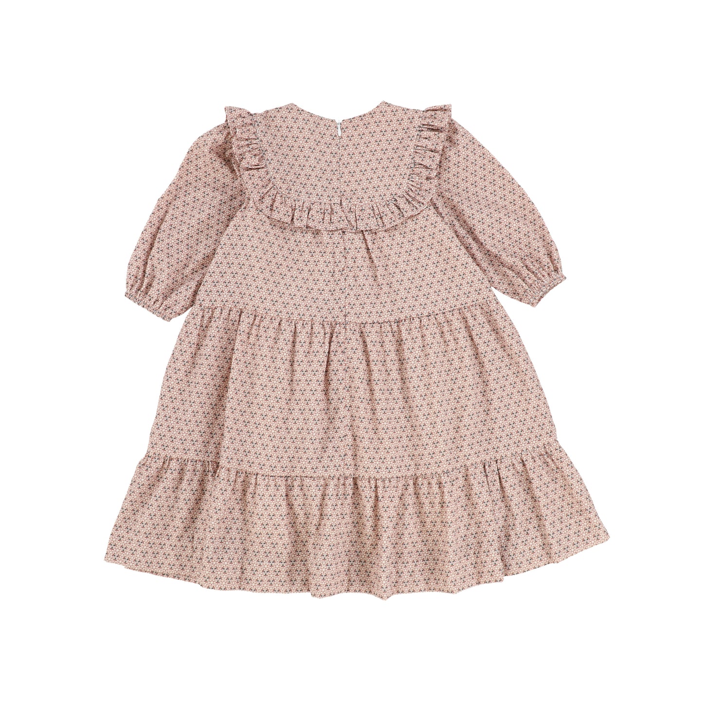 Nove Pink Bud Print Corduroy Ruffle Dress [Final Sale]