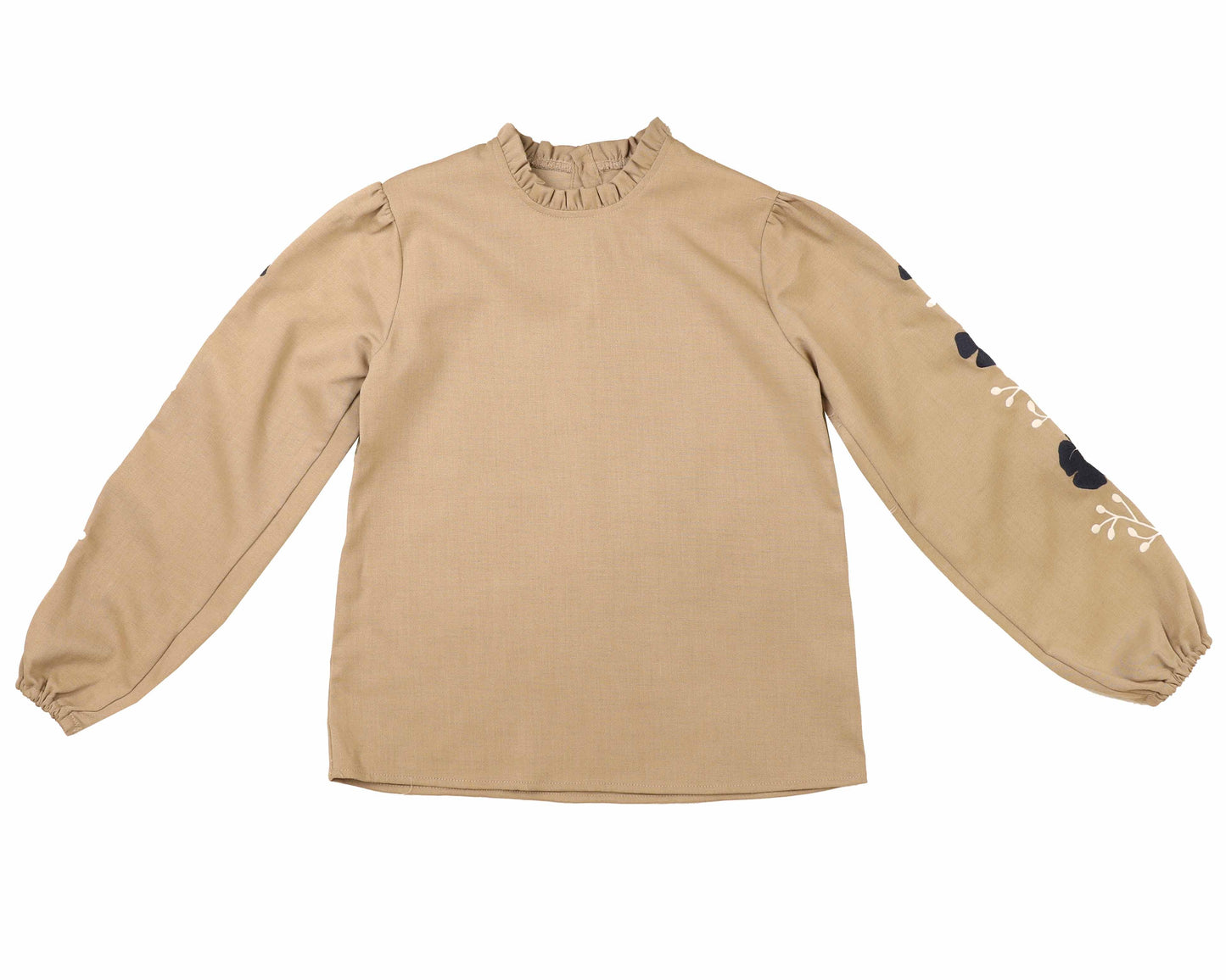 Noma Beige Embroidered Sleeve Shirt [Final Sale]