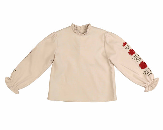 Noma Cream Embroidered Sleeve Shirt [Final Sale]
