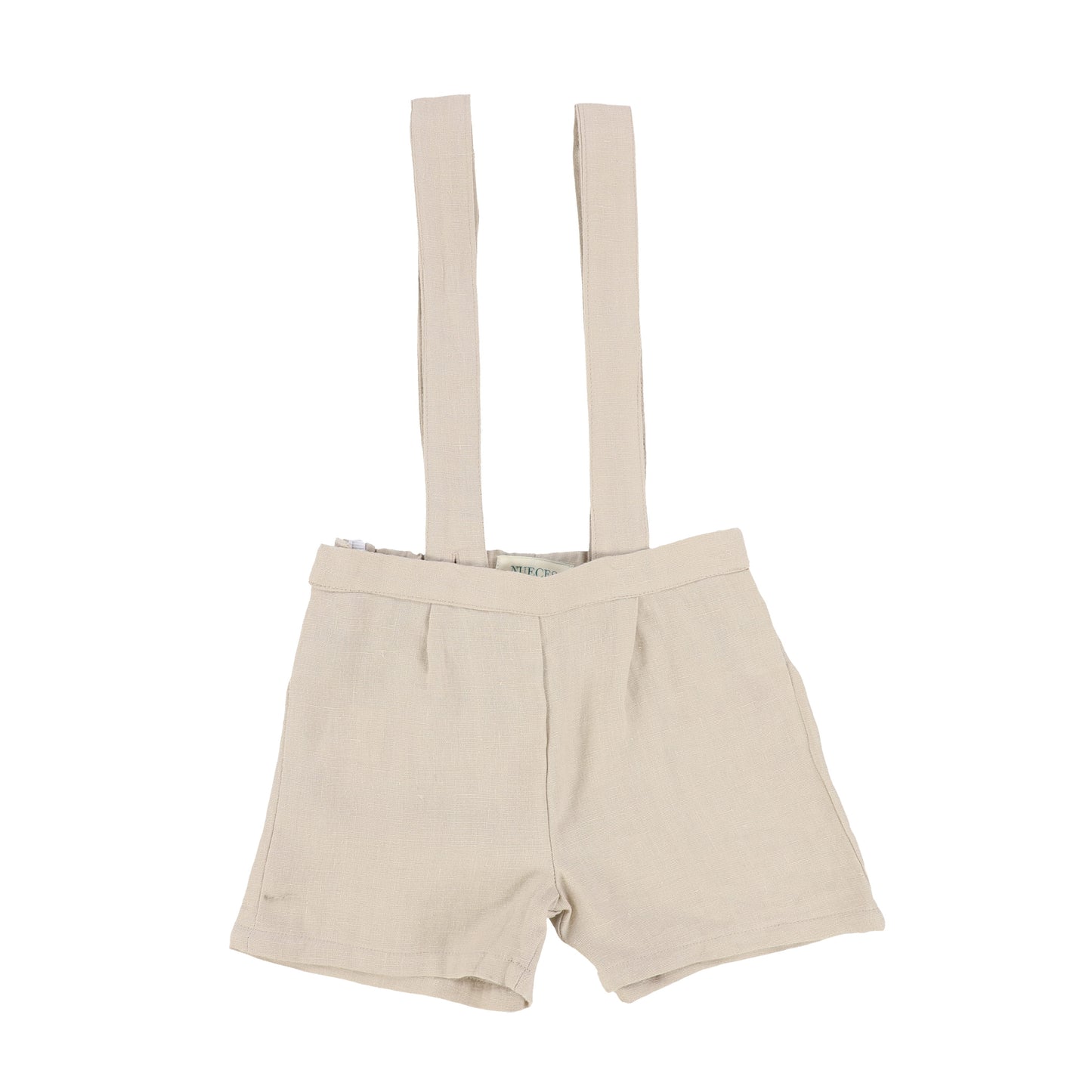 Nueces Oatmeal Linen Suspender Shorts [Final Sale]