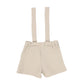 Nueces Oatmeal Linen Suspender Shorts [Final Sale]