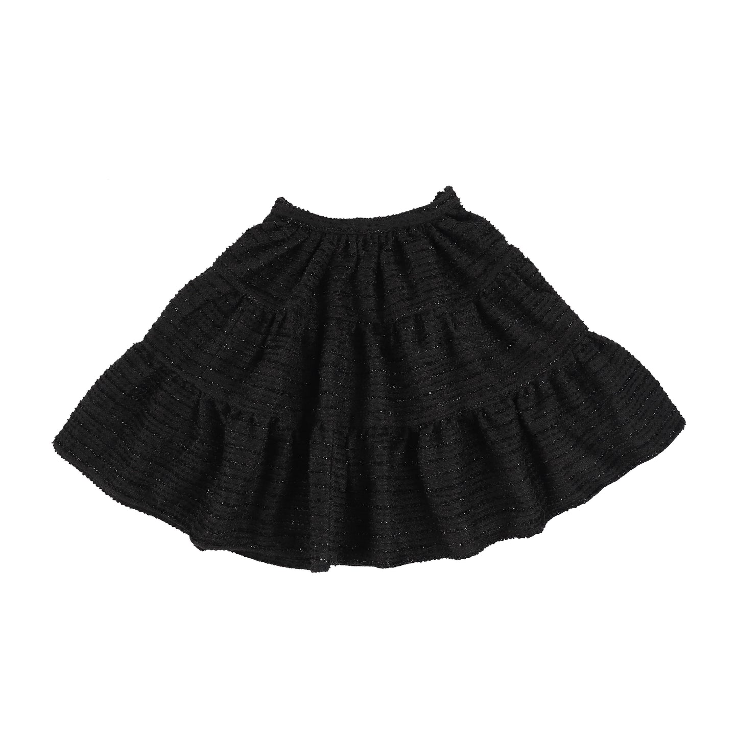 Olivia Rohde Black Sequin Striped Tiered Skirt [Final Sale]