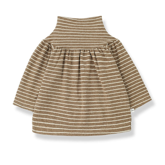 1 + In The Family Camel Striped Turtleneck Top [Final Sale]