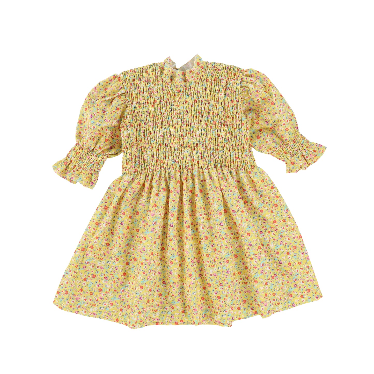 PERNILLE YELLOW FLORAL SMOCKED DRESS [Final Sale]