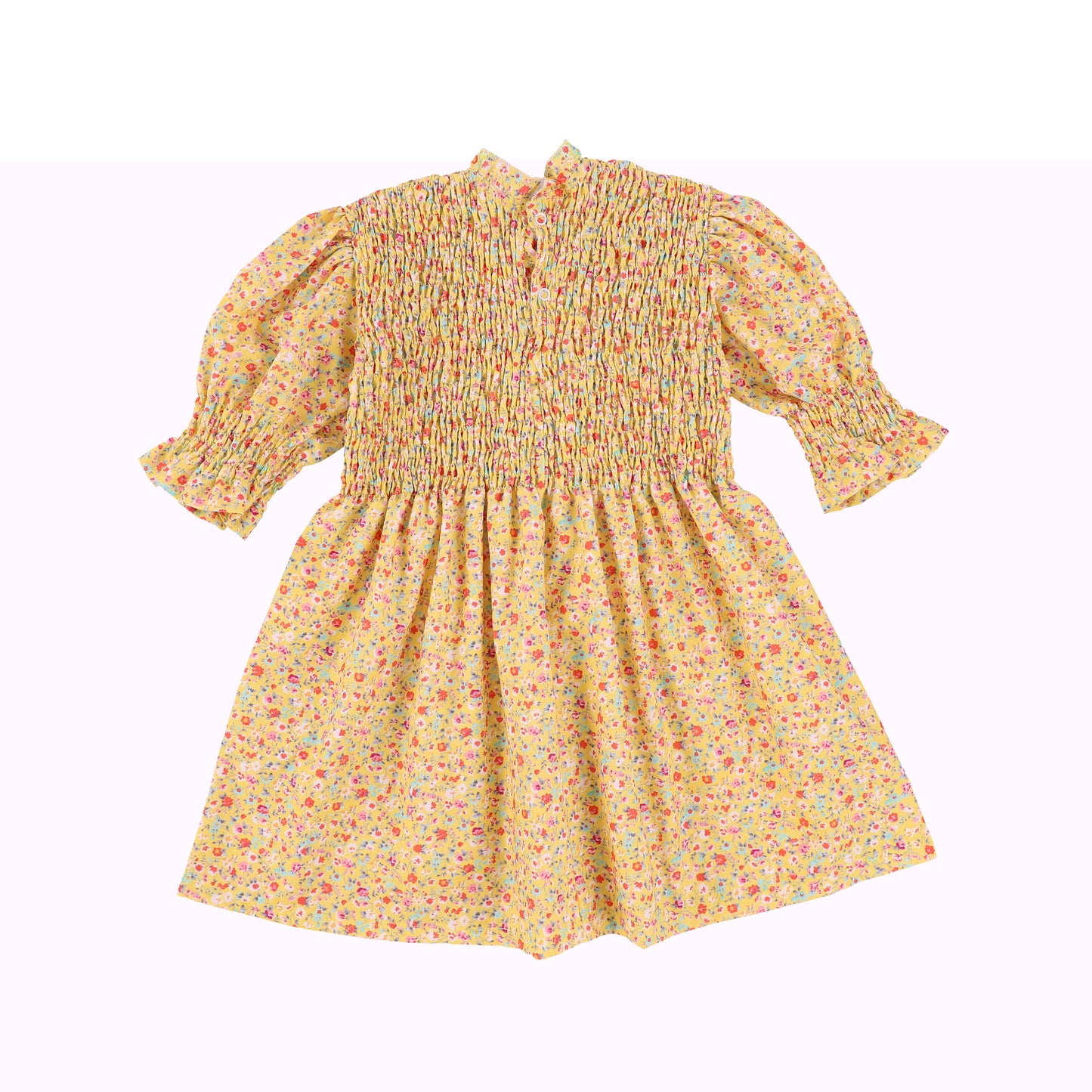 PERNILLE YELLOW FLORAL SMOCKED DRESS [Final Sale]