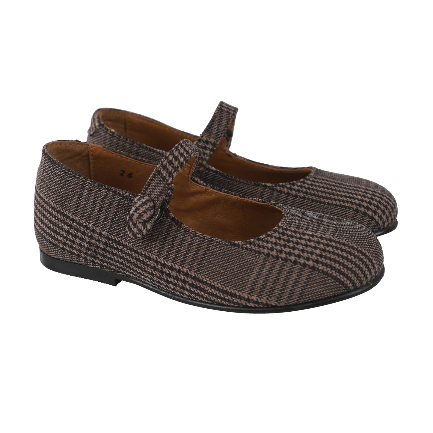 Atlanta Mocassin Chestnut Plaid Houndstooth Mary Jane [Final Sale]