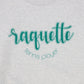 Raquette Heather Grey Word Print Sweatshirt [Final Sale]