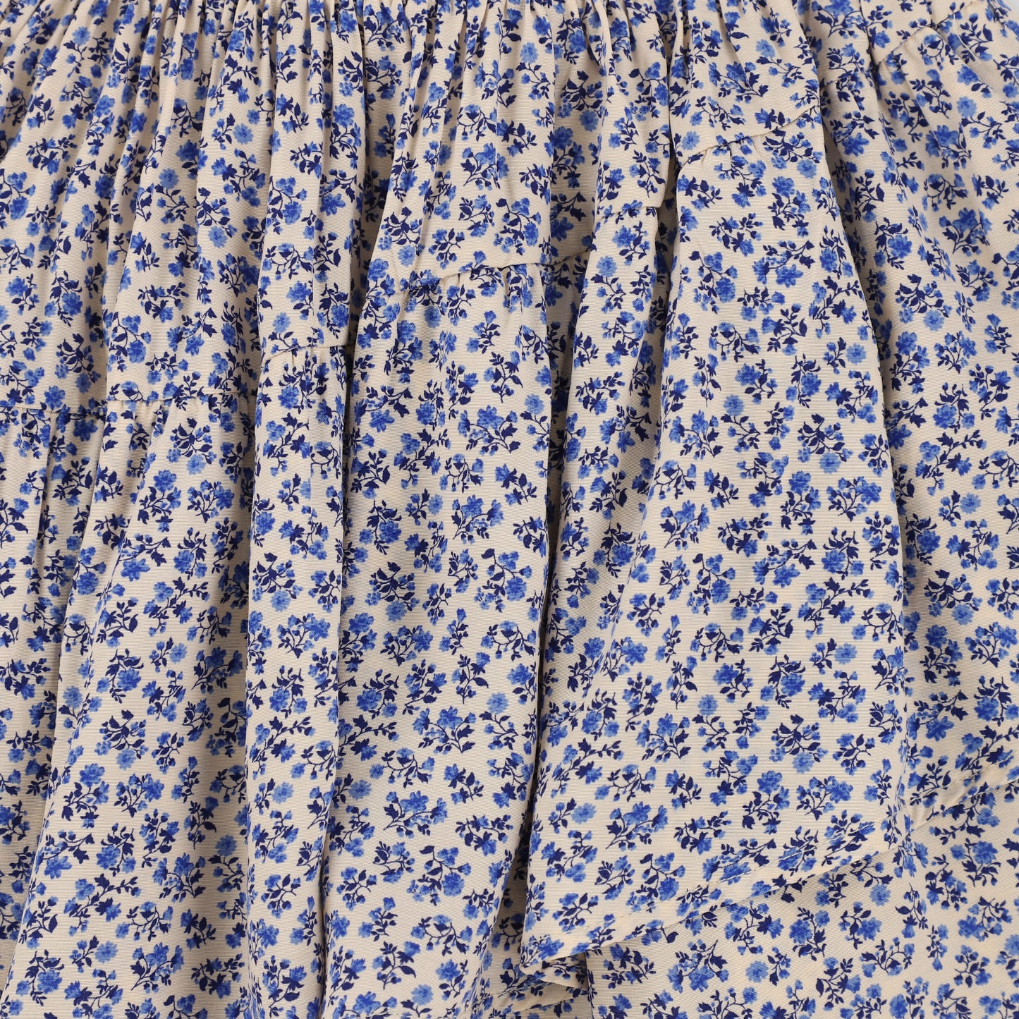 REPOSE BLUE FLORAL ALL OVER PRINT RUFFLE SKIRT [Final Sale]