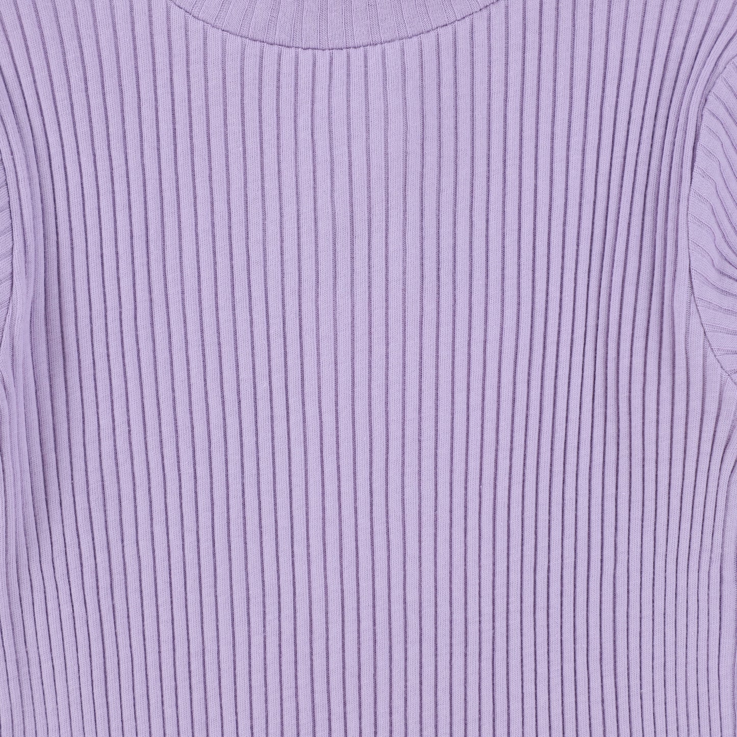 REPOSE LILAC RIBBED MOC NECK TOP [Final Sale]