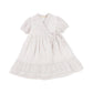 LITTLE EYELET WHITE LEAF PRINT WRAP TIE  DRESS [Final Sale]