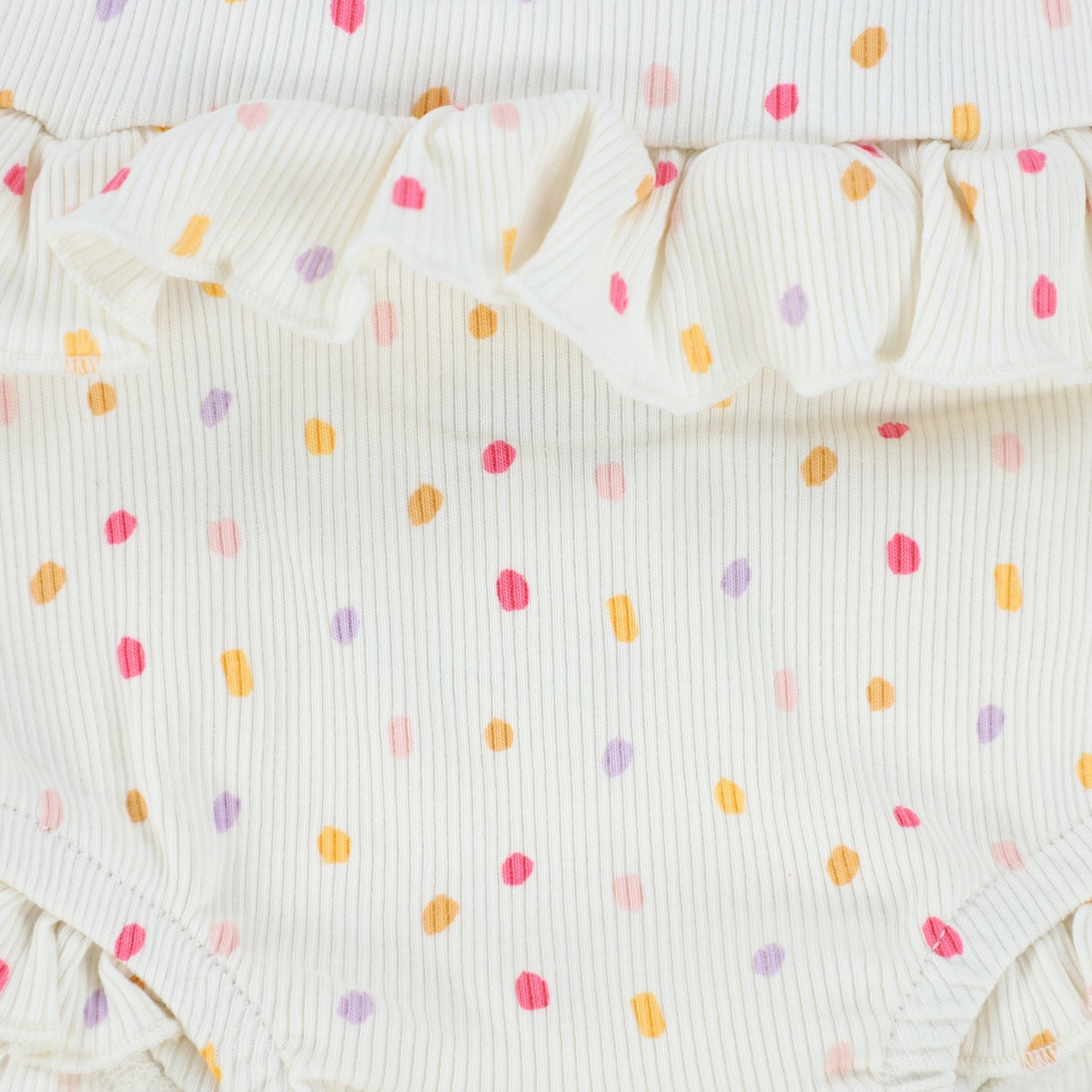 TUN TUN IVORY MULTICOLOR POLKA DOT RUFFLE BLOOMERS [Final Sale]