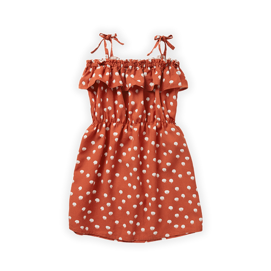 SPROET & SPROUT RED TOMATO PRINT RUFFLED DRESS [Final Sale]