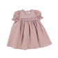 CERA UNA VOLTA PASTEL PINK EMBROIDERED FLORAL BIBBED DRESS [Final Sale]