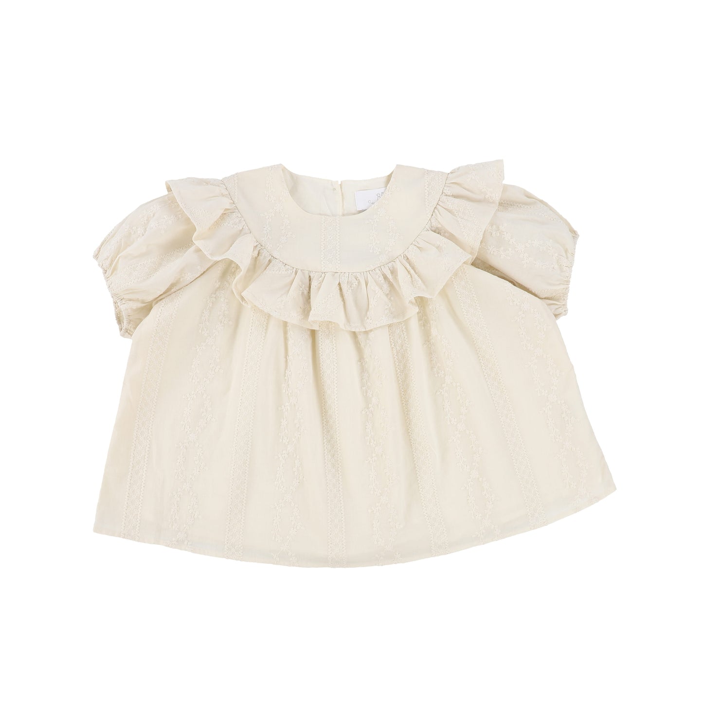 CERA UNA VOLTA CREAM EMBROIDERED RUFFLE COLLAR BLOUSE [Final Sale]