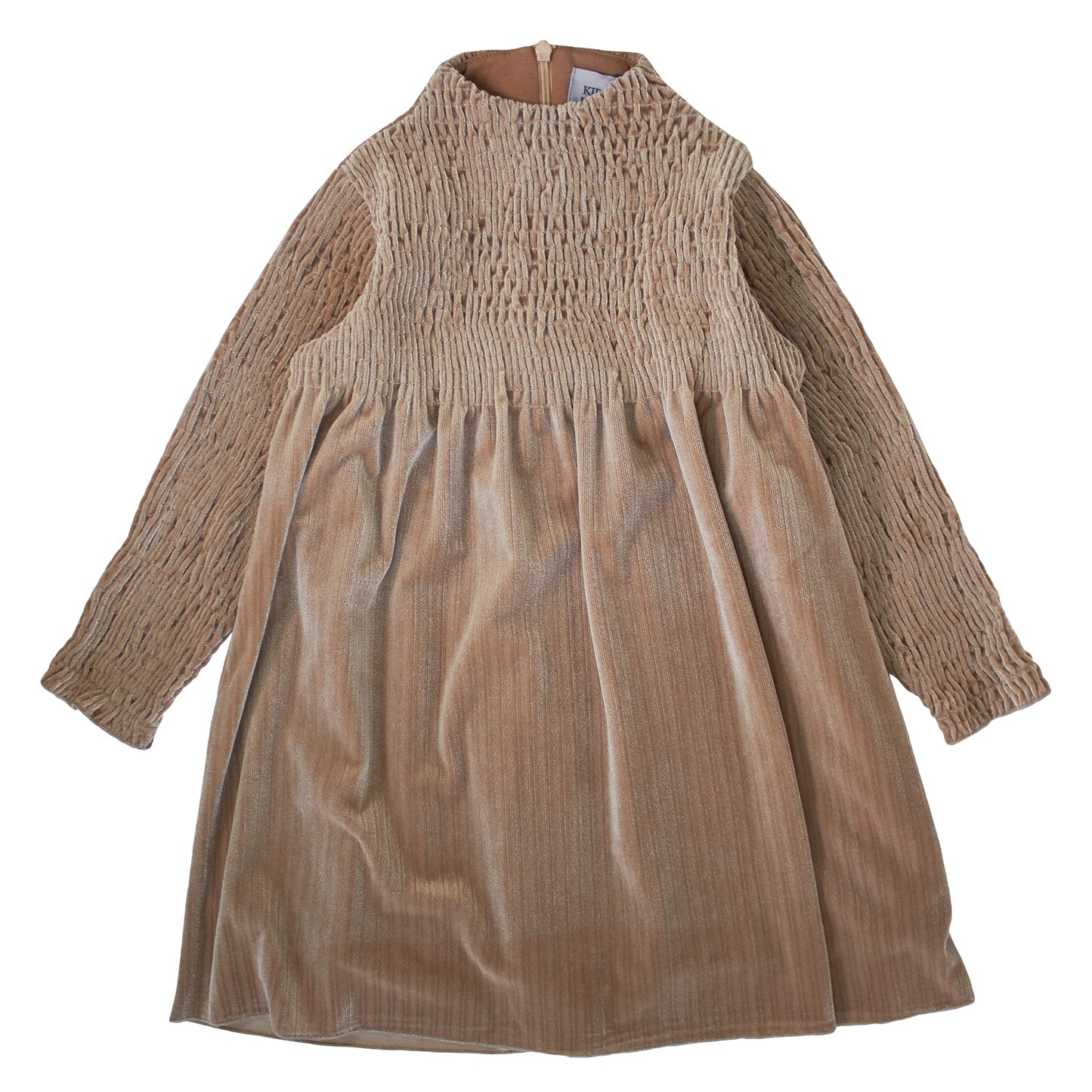 Kipp Stone Velour Smocked Dress [Final Sale]